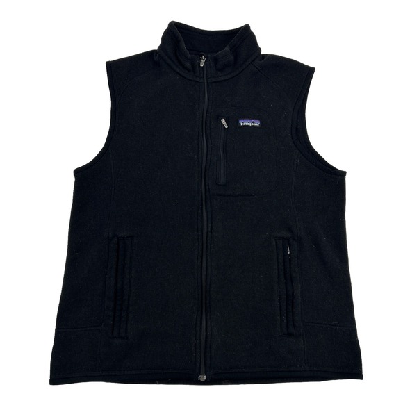 Patagonia Better Sweater Vest Men Large Black Fleece Full Zip Sleeveless Jacket - Picture 1 of 9